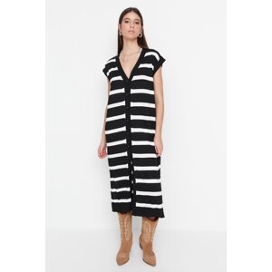 Trendyol Ecru Striped Oversize Midi Knitwear
