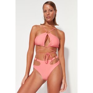 Trendyol Pink Halter Neck Příslušenství Bikiny Top