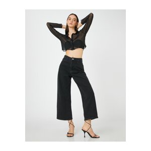 Koton High Waisted Denim Pants with Wide Legs - Bianca Jean
