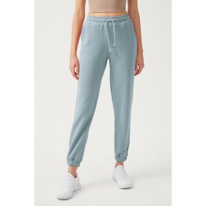 LOS OJOS Women's Blue Gray Jogger Pants With Elastic Legs