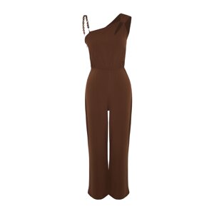 Trendyol Brown Single Shoulder Maxi Woven Jumpsuit