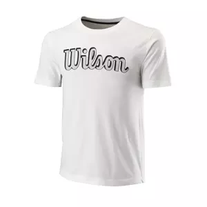 Pánské tričko Wilson  Script Eco Cotton Tee-Slimfit White M