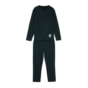 Trendyol Green Regular Fit Label Detailed Knitted Pajamas Set