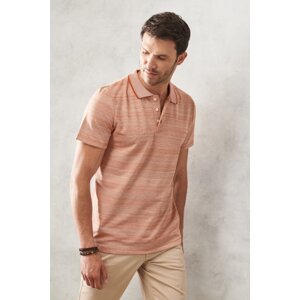 AC&Co / Altınyıldız Classics Men's Orange Slim Fit Slim Fit Polo Neck Short Sleeved T-Shirt.