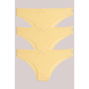 armonika 3-Pack Women's Yellow Cotton Lycra Briefs