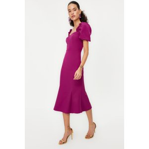Trendyol Elegant Evening Dress with Purple Collar Detail