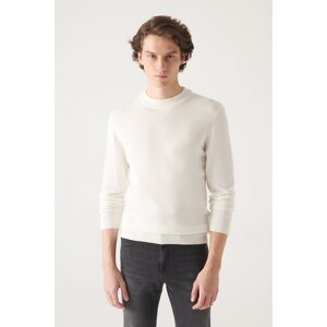 Avva Men's White Half Turtleneck Regular Fit Knitwear Sweater
