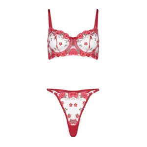 Trendyol Red Floral Embroidery Capless Knitted Lingerie Set