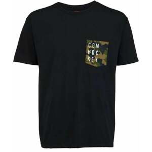 Pánské tričko CCM  CAMO POCKET S/S TEE Black  L