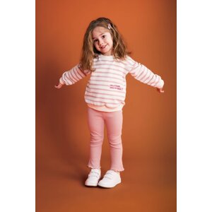 DEFACTO Baby Girl Striped Sweatshirt Leggings 2 Piece Set