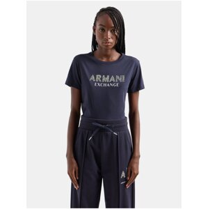Světle modré dámské tričko Armani Exchange - Dámské