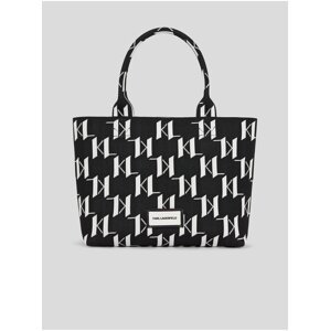 Bílo-černá dámská vzorovaná kabelka KARL LAGERFELD Monogram Knit - Dámské