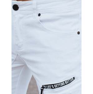 Pánské džínové cargo kalhoty bílé Dstreet