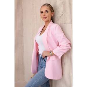 Elegantní sako s klopami candy pink