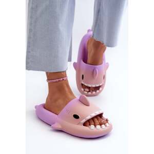 Dámské lehké pěnové pantofle s motivem žraloka, fialová a růžová, Kasila