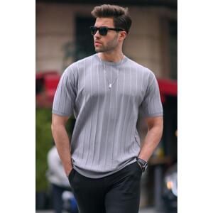 Madmext Men's Gray T-Shirt 5684