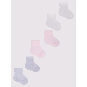 Yoclub Kids's Baby Girls' Turn Cuff Cotton Socks 3-Pack SKA-0009G-0000-002