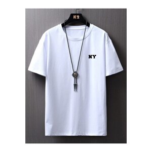 Know Men's White NY Printed Oversize T-Shirt