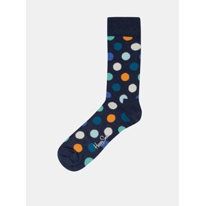 Modré ponožky s barevnými puntíky Happy Socks Big Dots