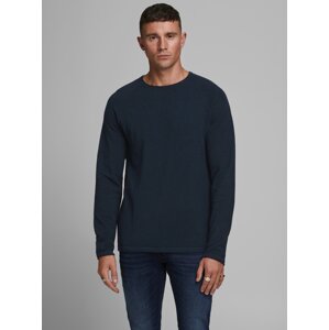 Tmavě modrý pánský basic svetr Jack & Jones Ehill - Pánské