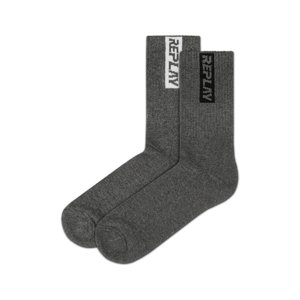 Sada dvou párů pánských tmavě šedých ponožek Replay