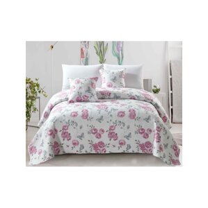 Edoti prošívaný přehoz na postel s růžemi Calmia A536