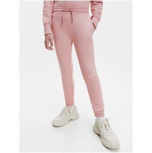 Růžové holčičí tepláky Calvin Klein Jeans