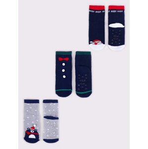 Dětské vánoční froté ponožky Yoclub Kids, balení 3 kusy, SKF-X001U-AA0D-0002
