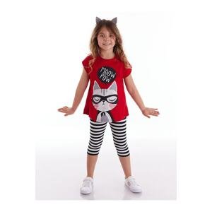 mshb&g Meow Pow Girl's T-shirt Tights Set