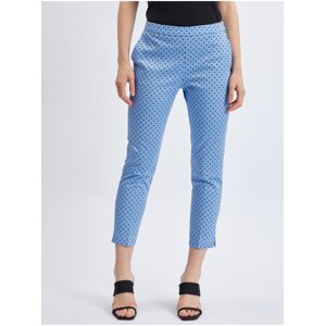 Orsay Modré dámské tříčtvrteční puntíkované kalhoty - Dámské