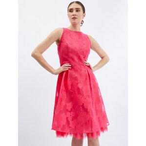 Tmavě růžové dámské šaty s ozdobným detailem ORSAY