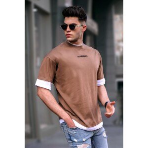 Madmext Men's Brown Basic Oversized T-Shirt 5802