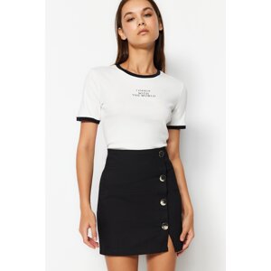 Trendyol Black Button Detailed Mini Length Woven Skirt