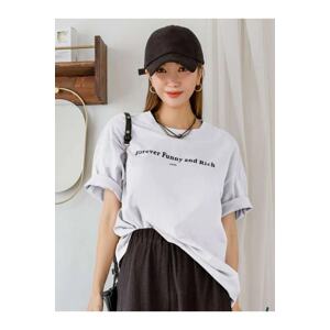Know Women's White Funny And Rich Printed Oversized T-Shirt