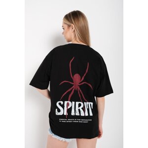 Know Women's Black Spirit Printed T-shirt