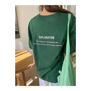 Know Women's Napthi Green Exploration Oversized T-Shirt