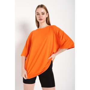 Know Women's Orange Oversized T-shirt
