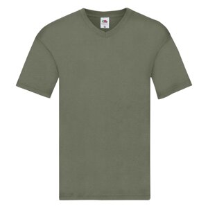 Olive Men's T-shirt Original V-neck Fruit of the Loom