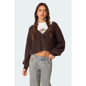 Madmext Brown Buttoned Knitwear Sweater Cardigan