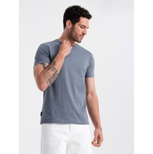 Ombre BASIC men's classic cotton T-shirt - blue denim