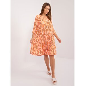 Oranžové šaty s 3/4 rukávy SUBLEVEL