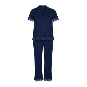 Trendyol Curve Navy Blue Lace Knitted Pajama Set