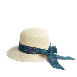 Art Of Polo Woman's Hat cz24137-2 Ecru/Turquoise