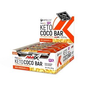 AMIX KetoLean Keto goBHB Coco Bar, White Chocolate, 20x40g